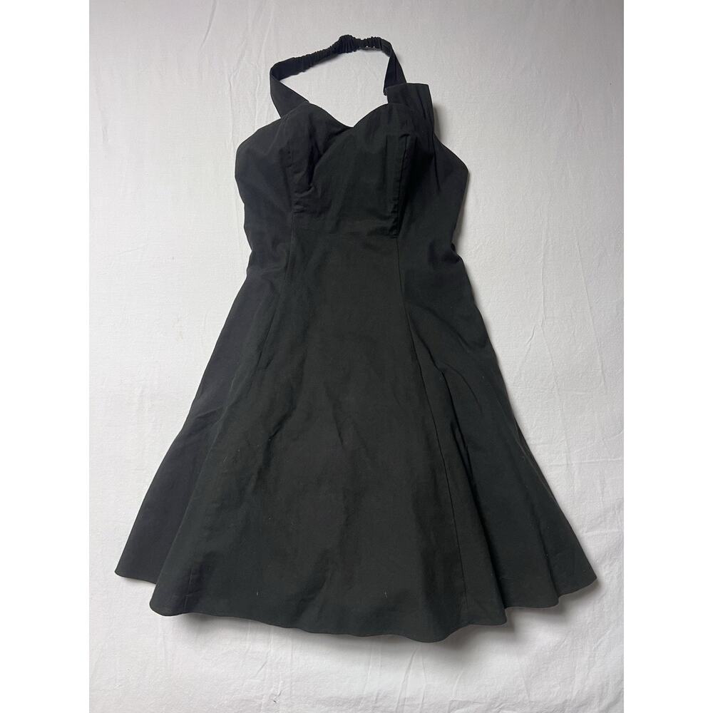 Vintage DBA LA Black Halter Dress Sweetheart Neck Pinup Cocktail Dance Party